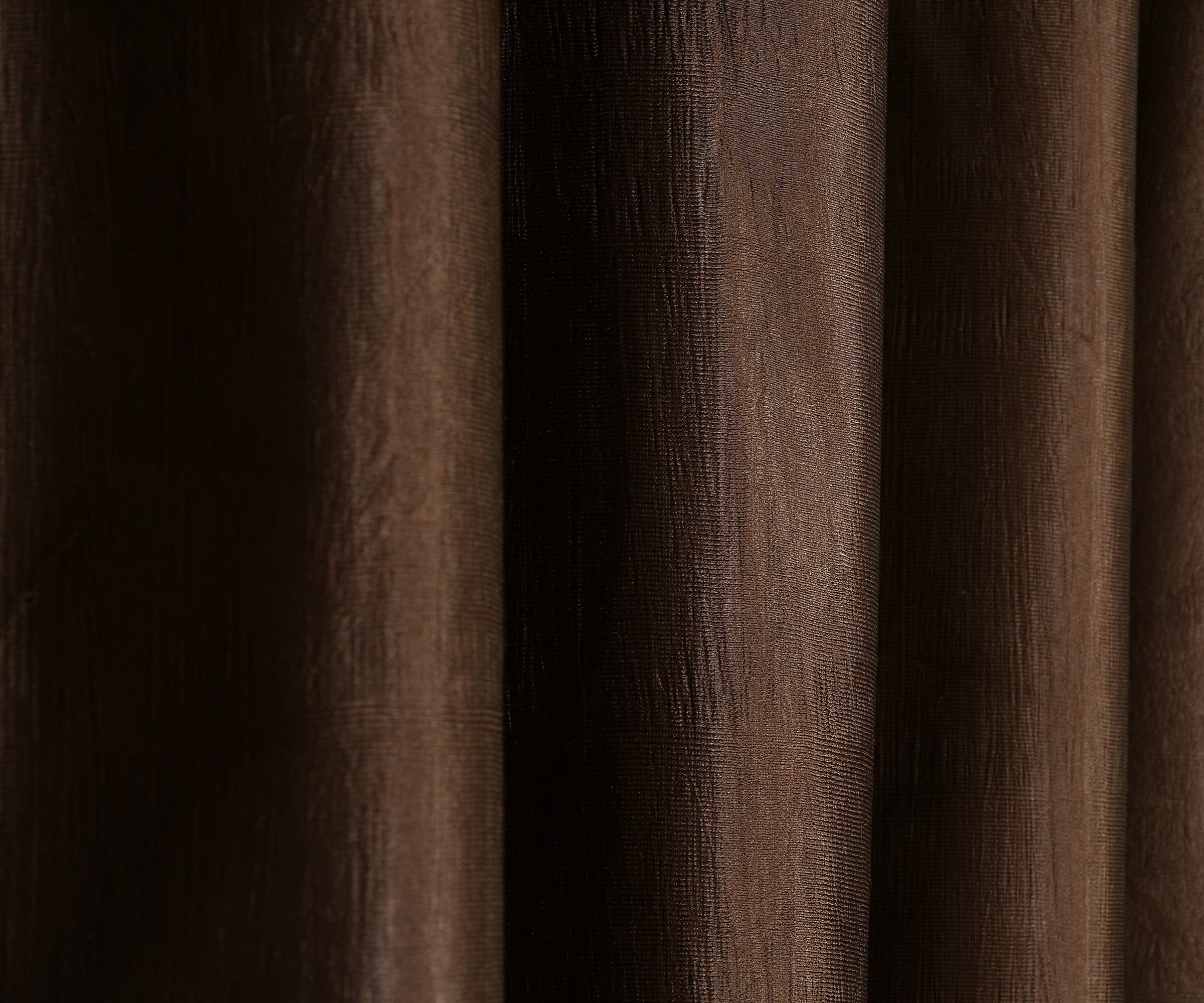 Galaxy Home Decor Solid Plain Curtains for Long Door 10 Feet, Pack of 3, Brown